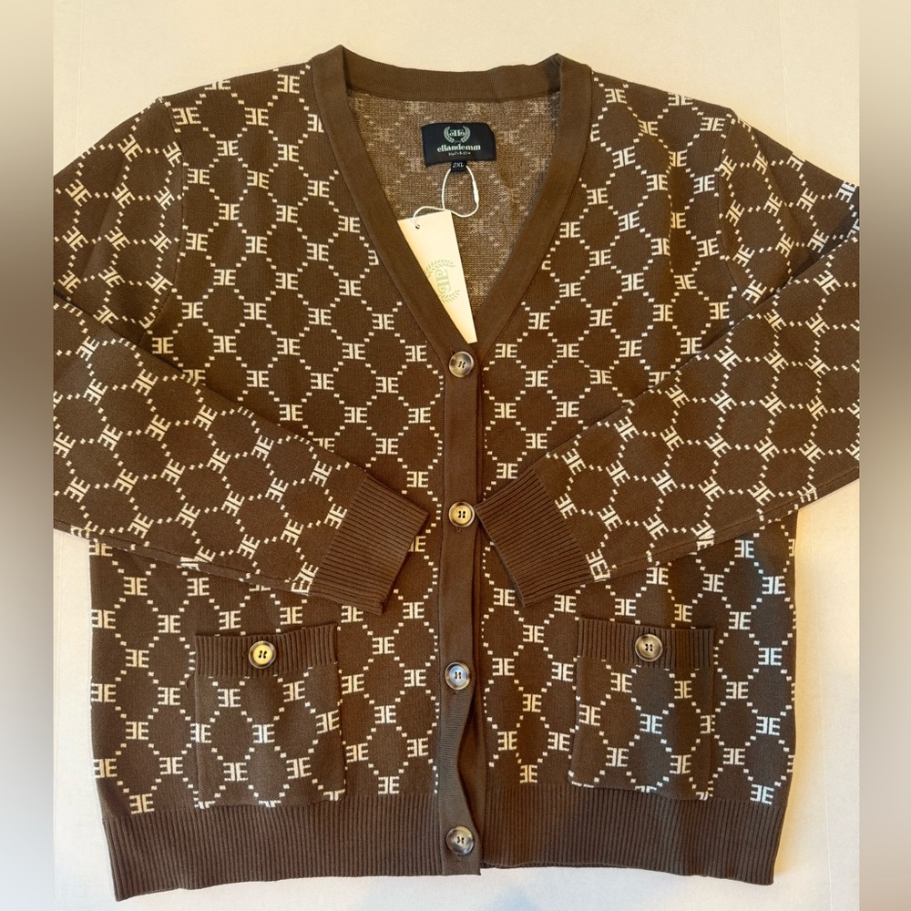 Ellandemm EE Monogram Chocolate Women's Cardigan